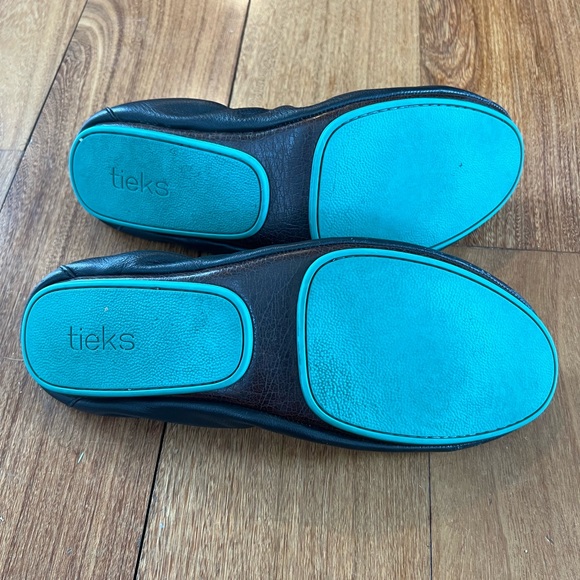Pre-Owned Black Leather Tieks Size 10 Ballet Flats - Picture 2 of 4